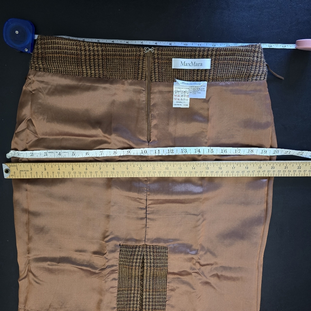 Vintage MaxMara Wool Alpaca Plaid Skirt - Picture 14 of 15